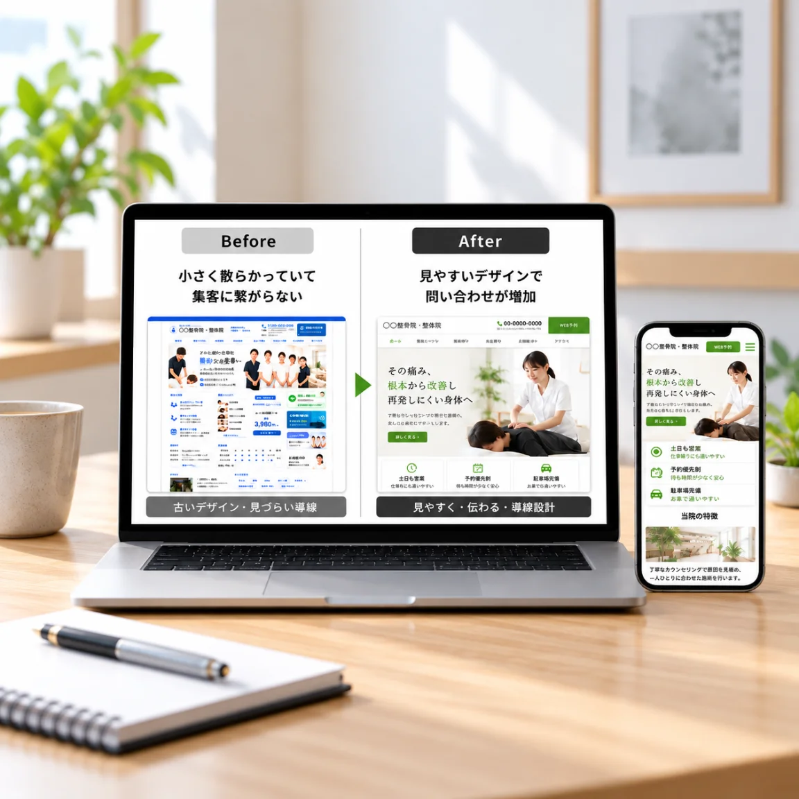 リニューアル前後のサイトイメージ
